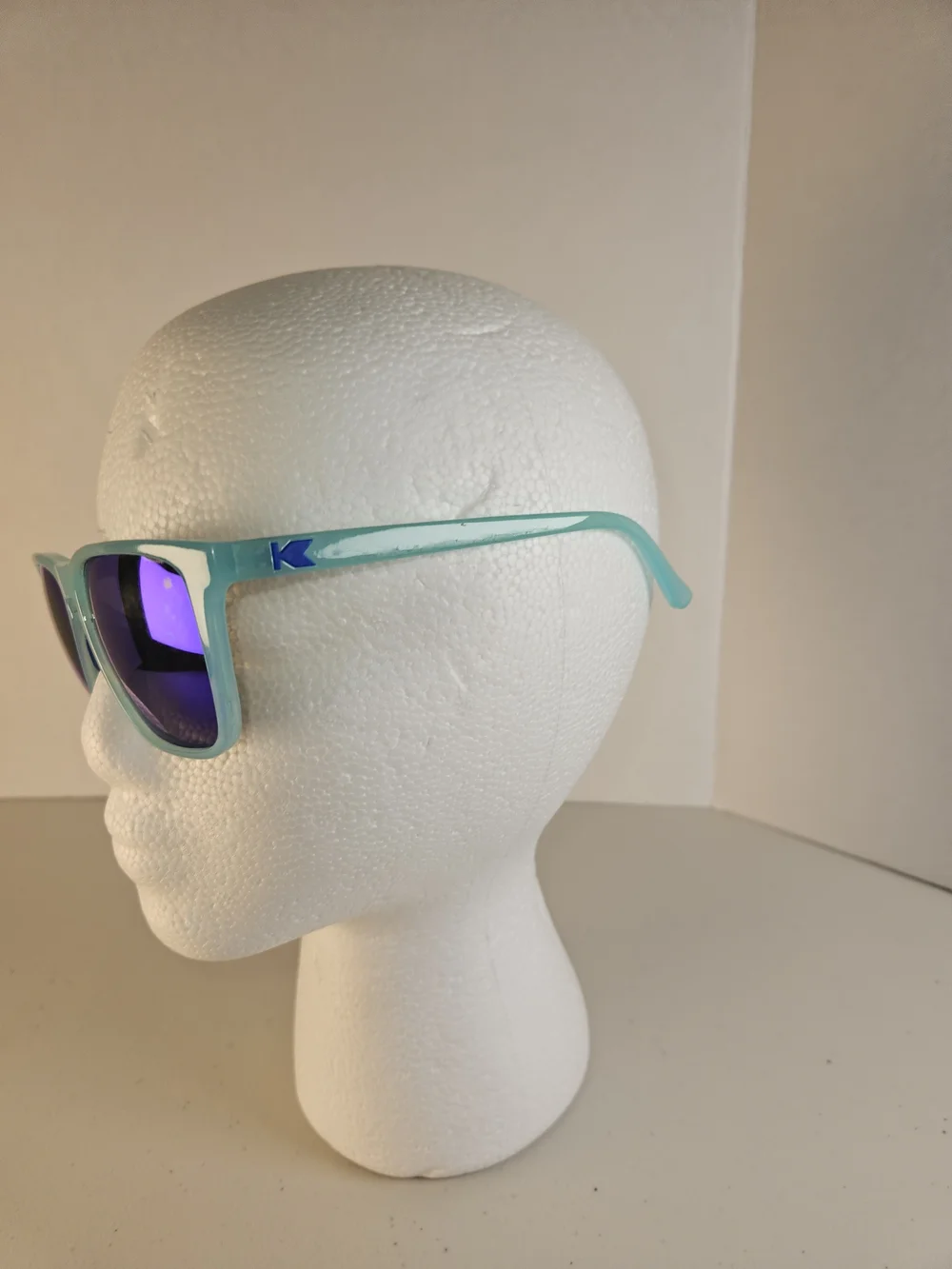 Knockaround Men's Teal Frame Sunglasses with Blue Mirrored Lenses